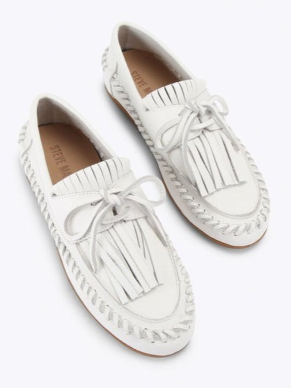 💥NEW! Steve Madden Samuel white moccasins